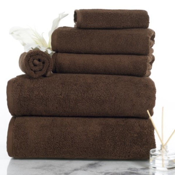 Hastings Home 6-piece 100-percent Cotton Towel Set with 2 Bath Towels, 2 Hand Towels and 2 Washcloths (Chocolate) 383532PPV